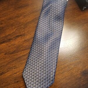 Perry Ellis Geometric Blue and Brown Tie